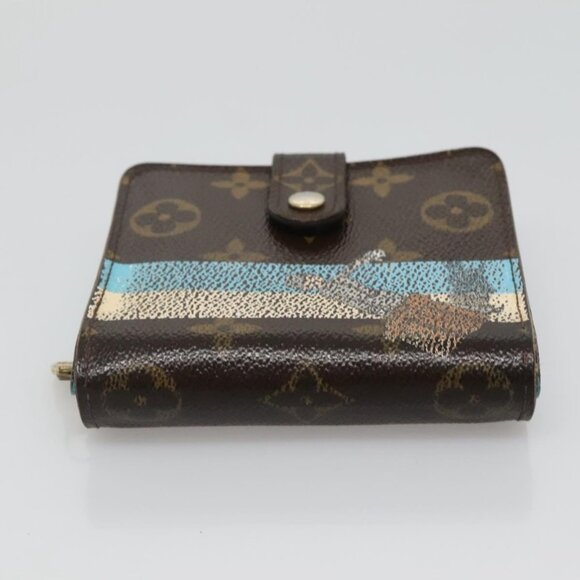 LOUIS VUITTON Monogram Groom Compact Zip Wallet Blue M60036 LV Auth hk2238 - Picture 6 of 16